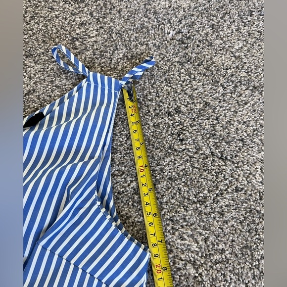 Vera Moda Blue/White Stripes Sleeveless Side cut Cotton/Poly Blend Dress M - Picture 5 of 8